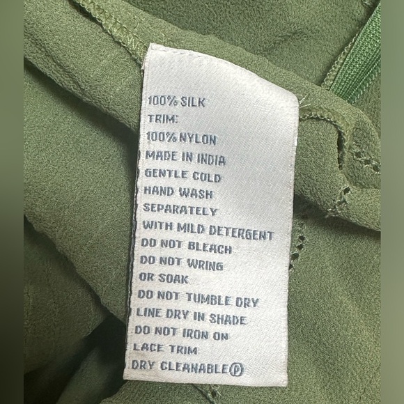 Anthropologie Pale moss green silk organza lacy dress (6) - Picture 7 of 7